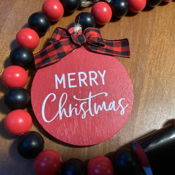 The Christmas Shoppe Wood/Polyester Garland New 33” - Picture 4 of 7